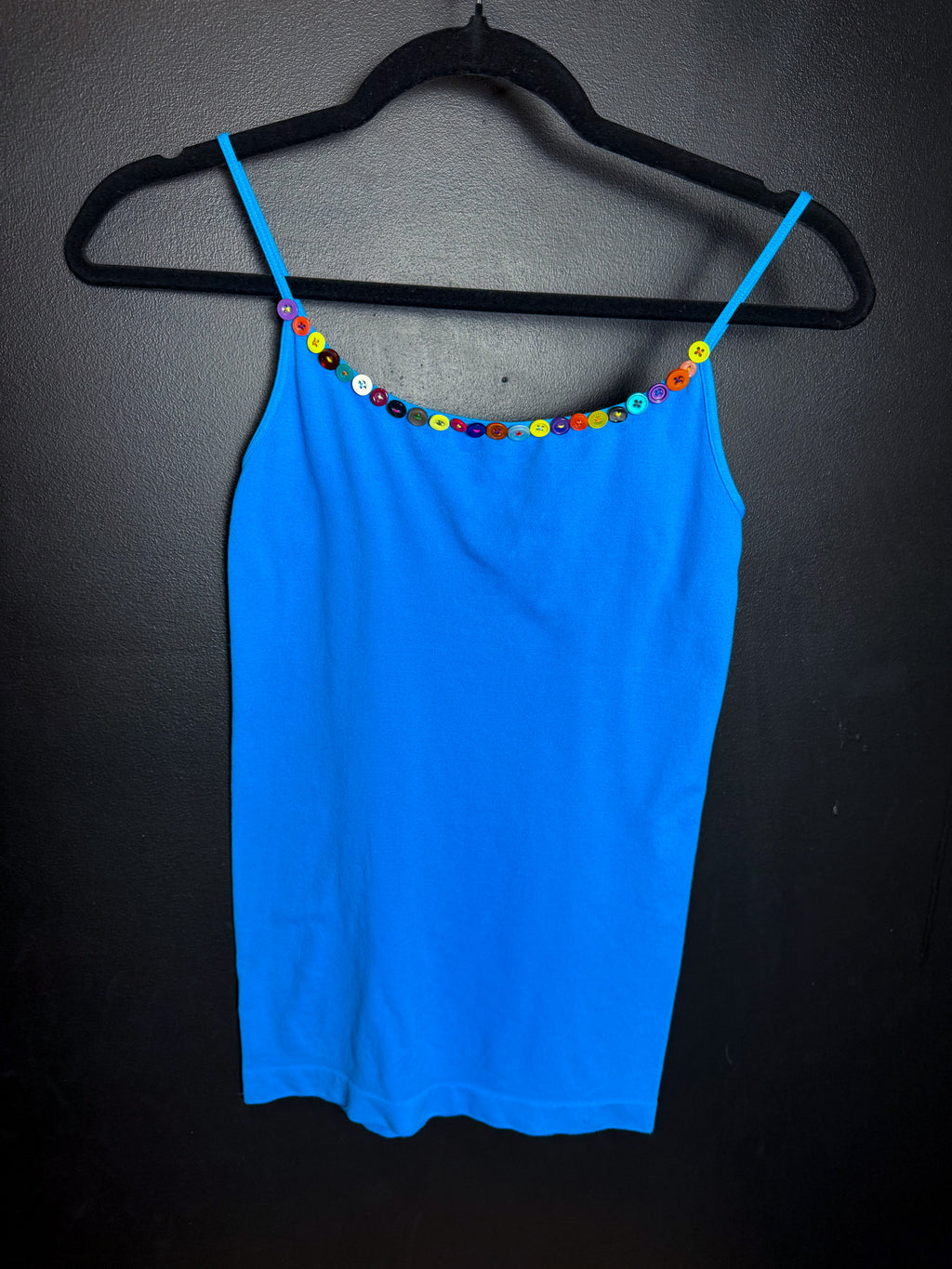 Blue Button Tank