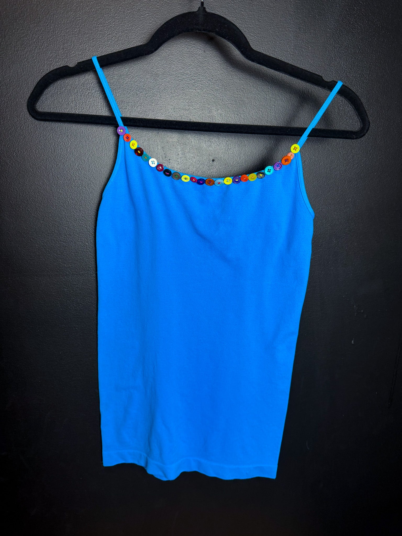 Blue Button Tank