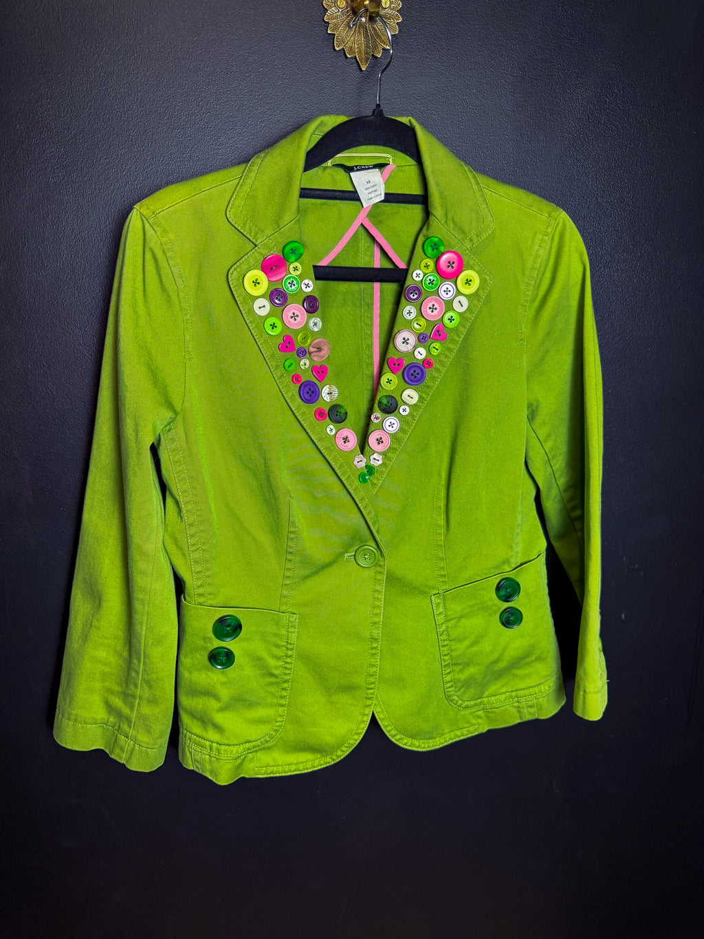 Pink and Green Buttoned Blazer