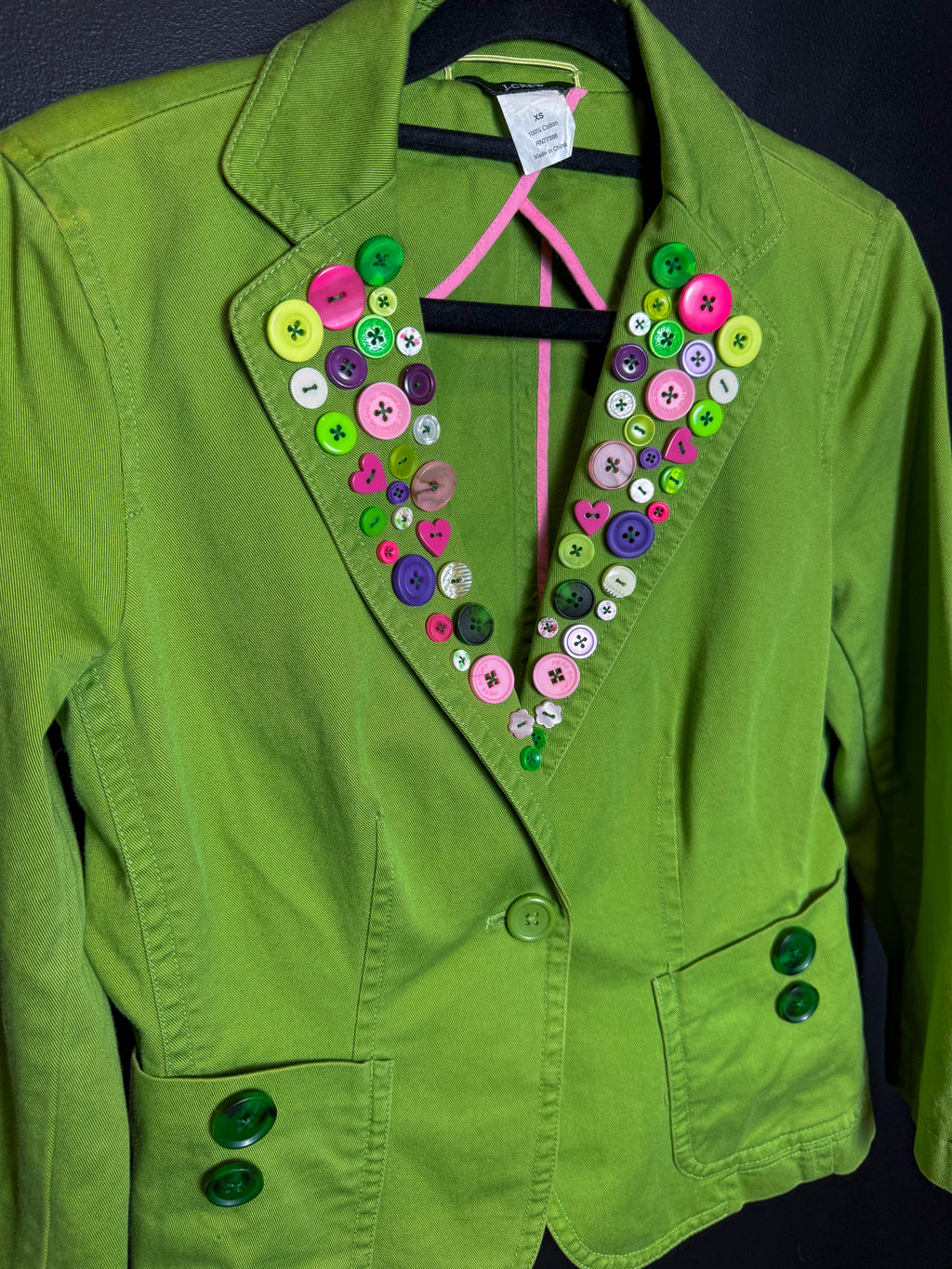 Pink and Green Buttoned Blazer
