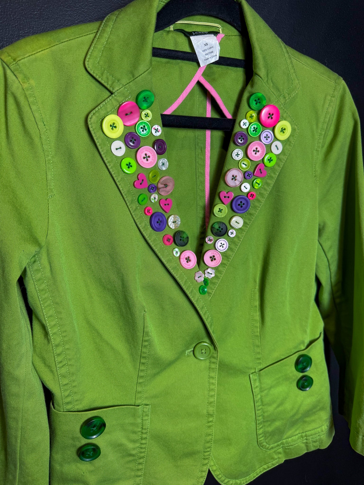 Pink and Green Buttoned Blazer