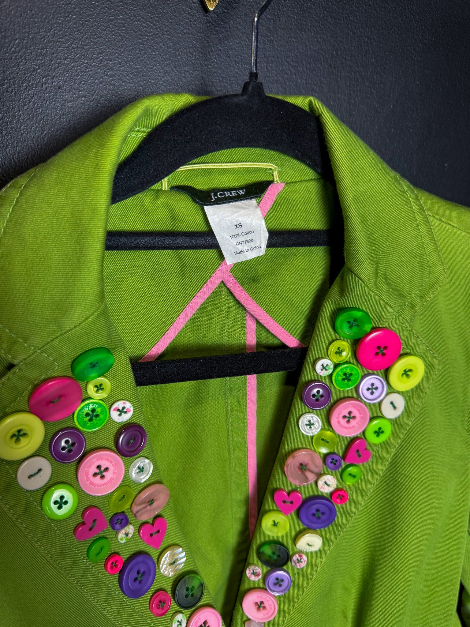 Pink and Green Buttoned Blazer