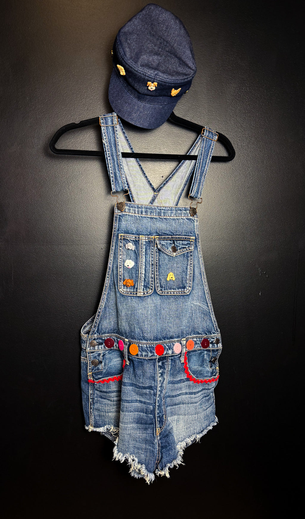 Upcycled Shorteralls + Matching Hat Set