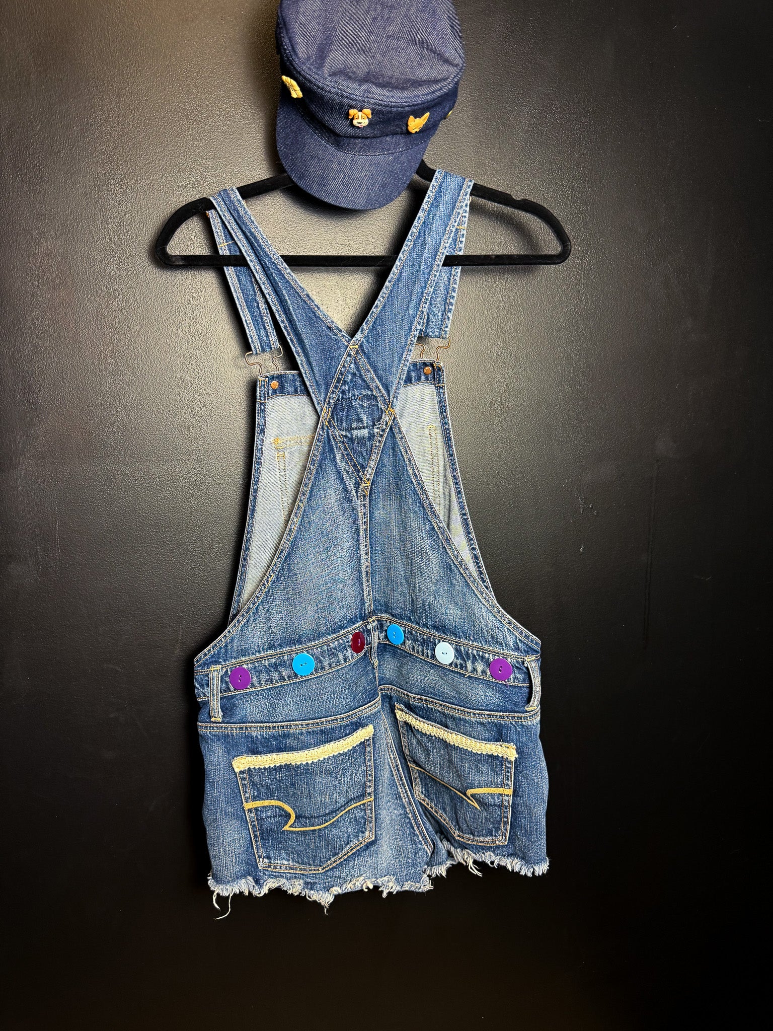 Upcycled Shorteralls + Matching Hat Set