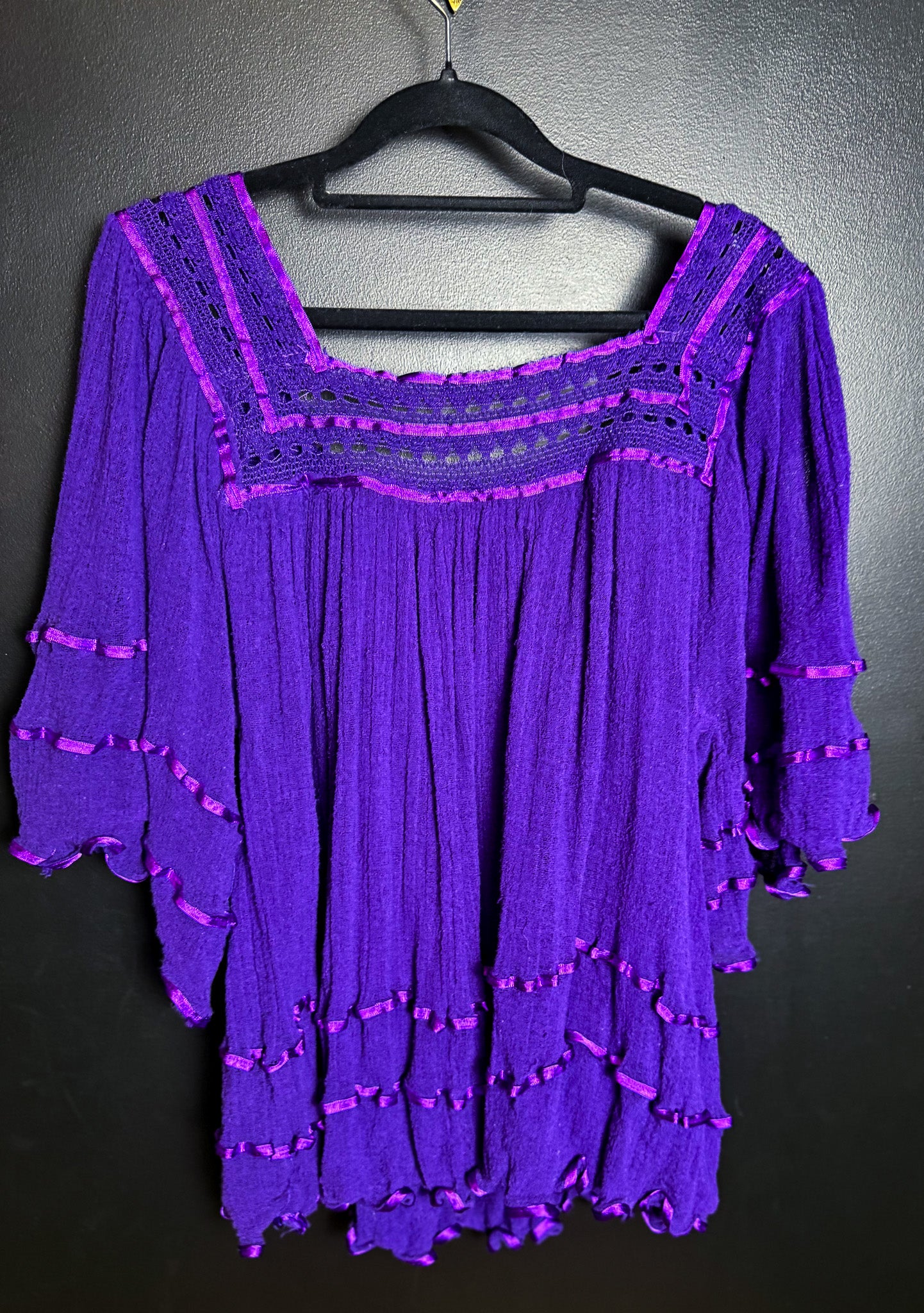 80's Purple Angel Sleeved Blouse