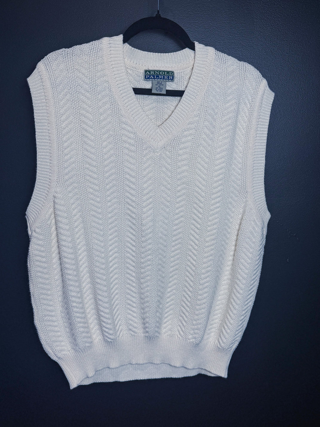 Arnold Palmer Cream White Knit Sweater Vest