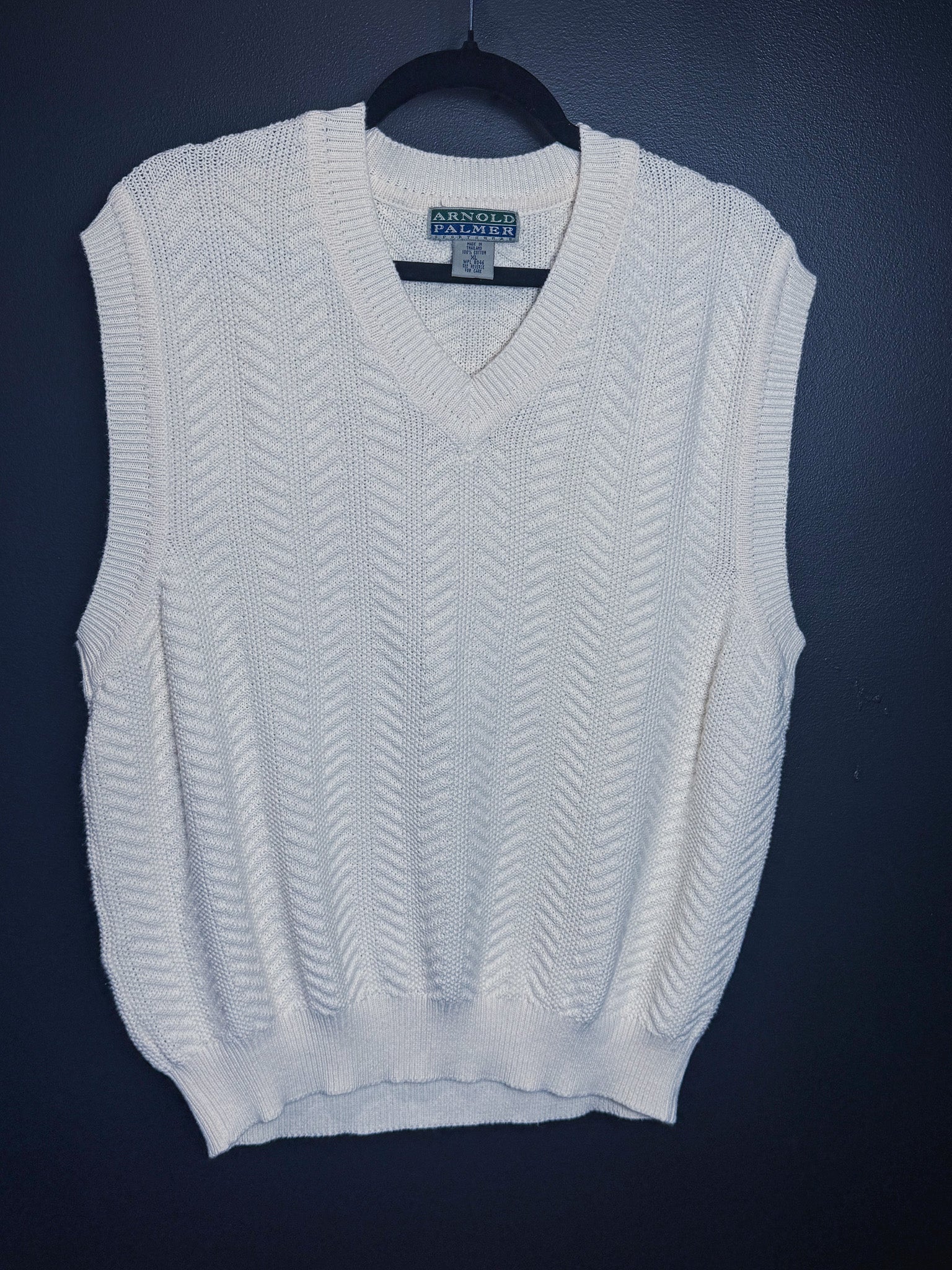 Arnold Palmer Cream White Knit Sweater Vest