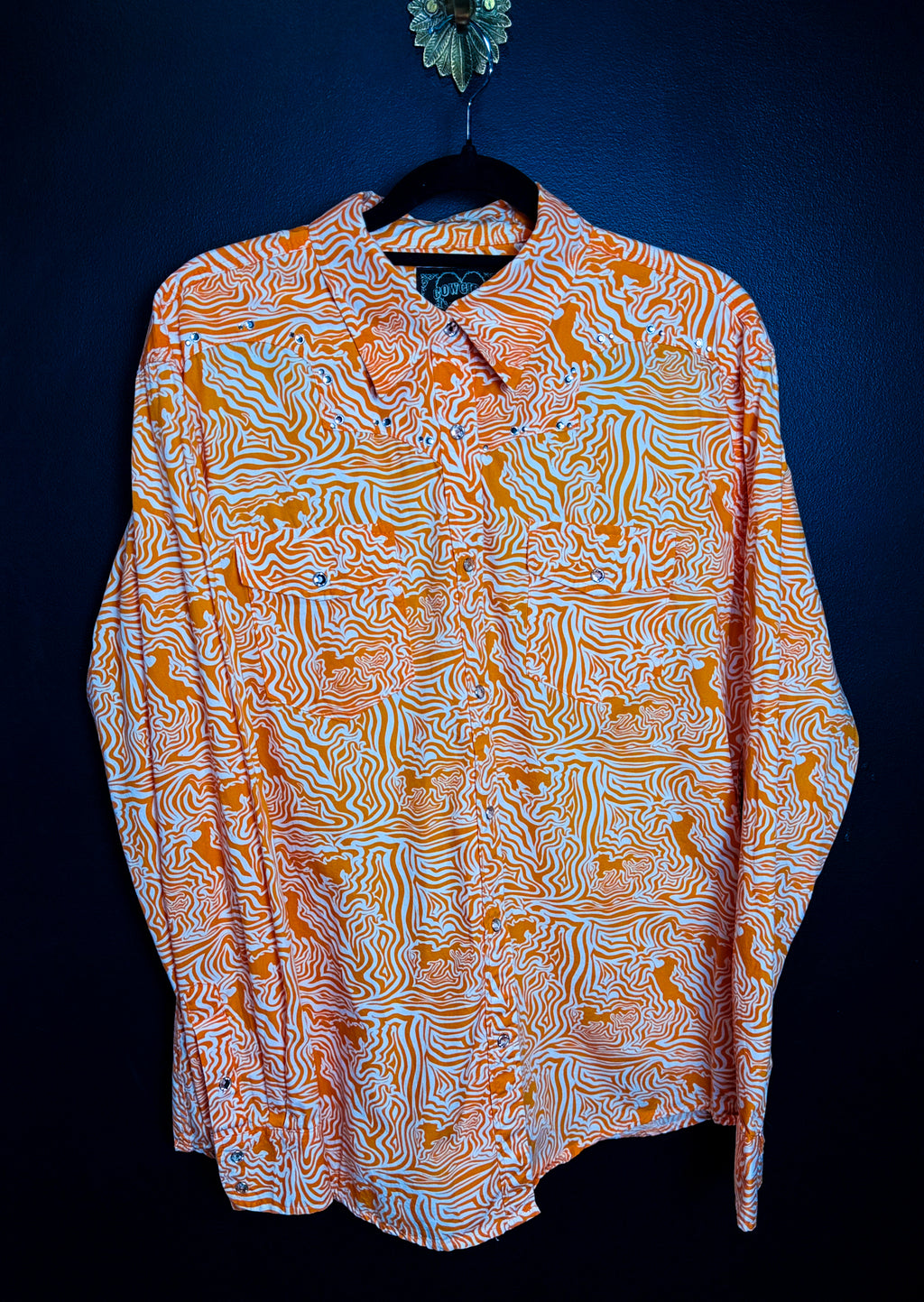 Cowgirl Hardware Trippy Orange Pearlsnap