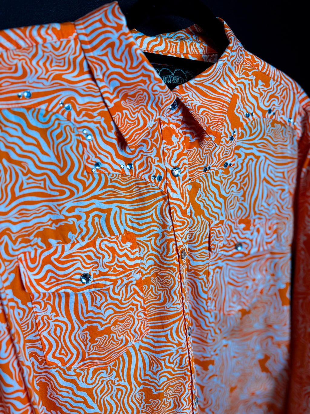 Cowgirl Hardware Trippy Orange Pearlsnap