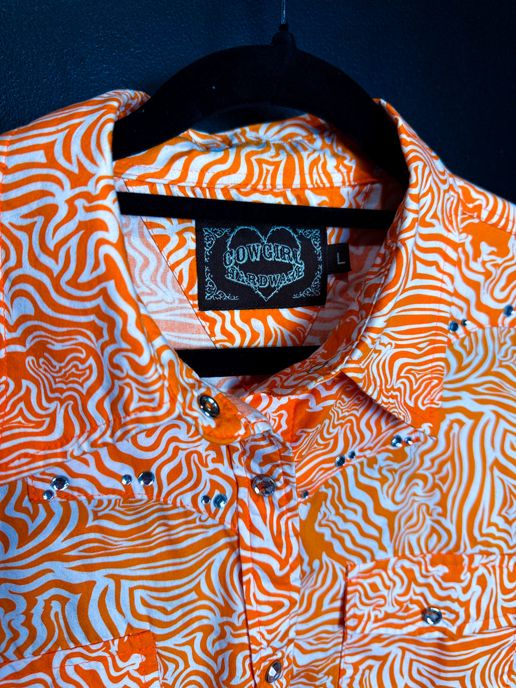 Cowgirl Hardware Trippy Orange Pearlsnap